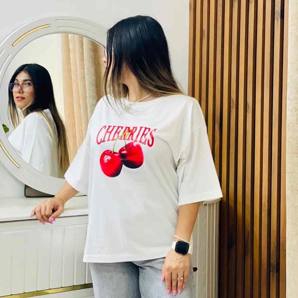 تیشرت باکسی طرح گیلاس🍒